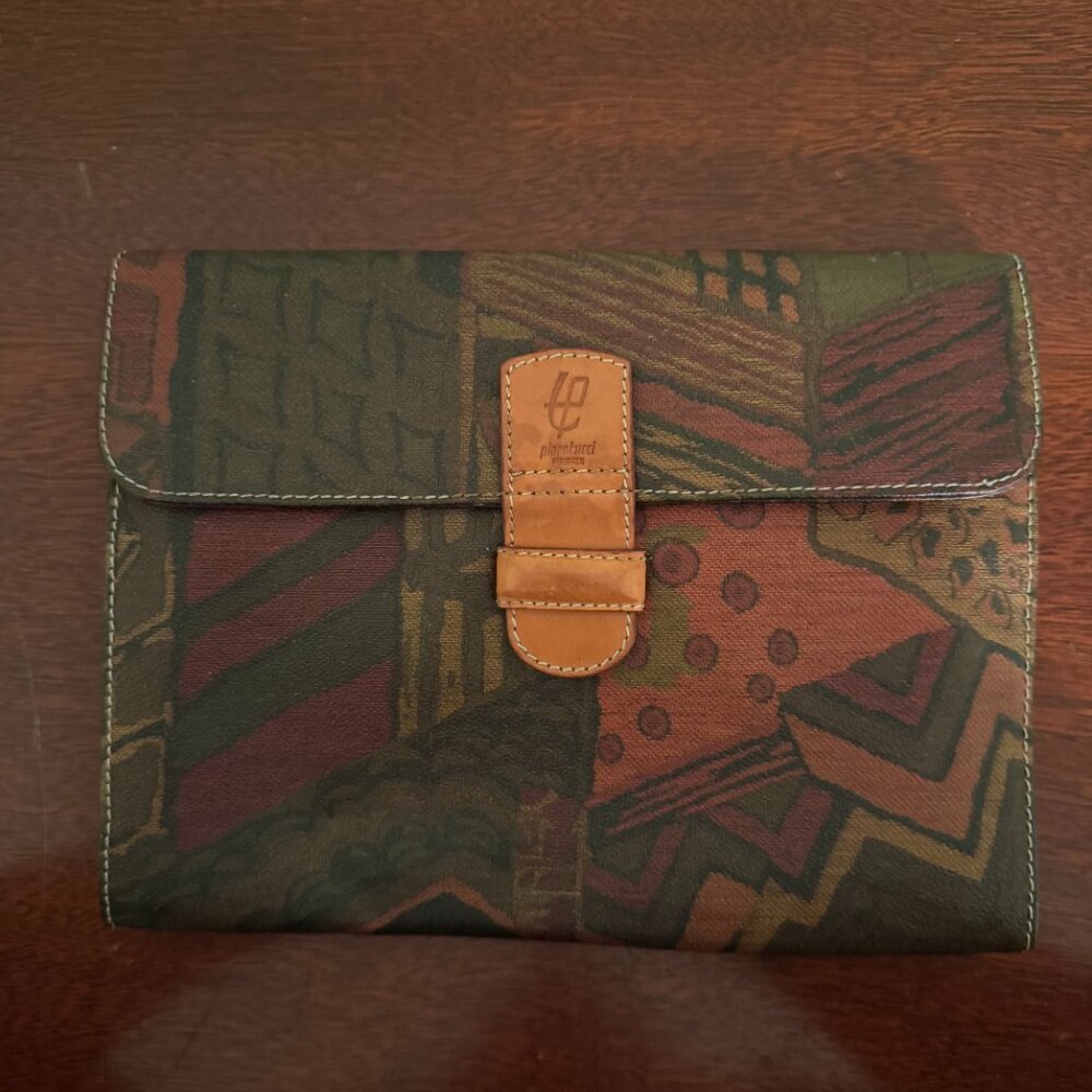 Vintage Piero Guidi Coated Canvas Clutch - Made in Italy